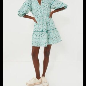 Hyacinth House Green and White Ditsy Floral Matilda Mini Dress size XL NWT